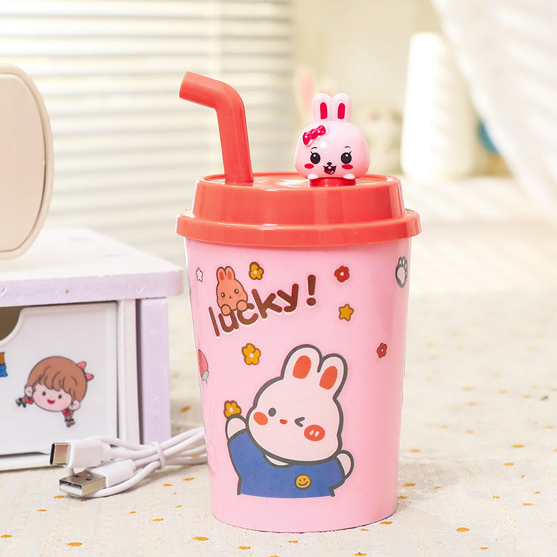 Women’s drinking cup with integrated straw and playful animal design Bowlift