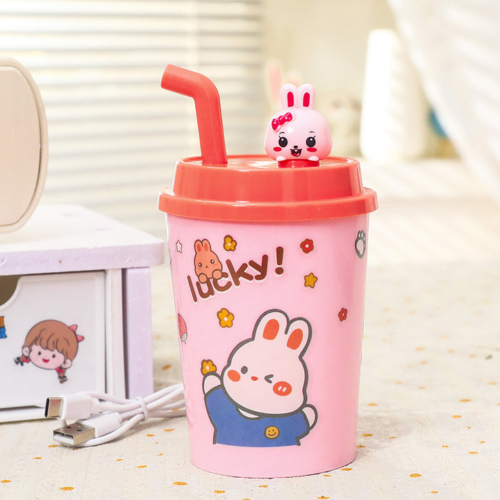 Women’s drinking cup with integrated straw and playful animal design Bowlift