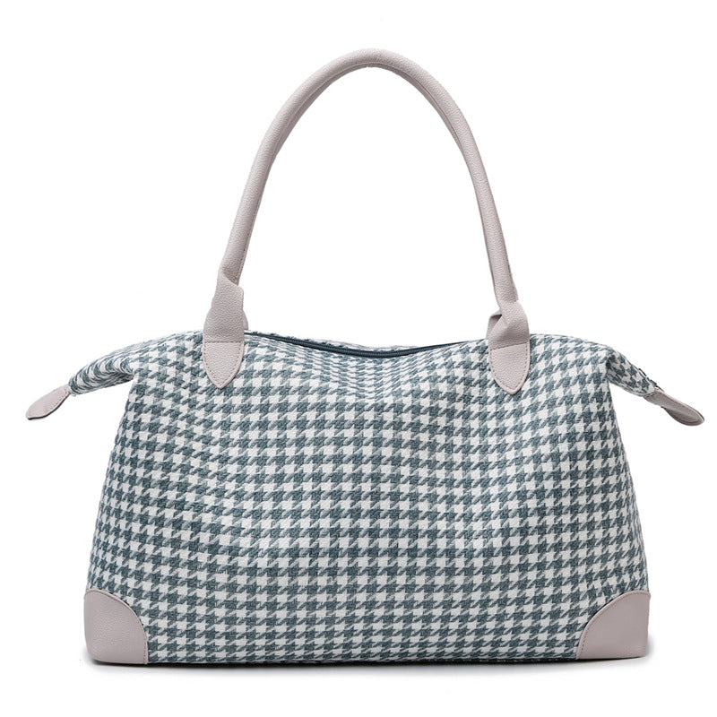 Fashionable handbag in timeless houndstooth pattern Bowlift