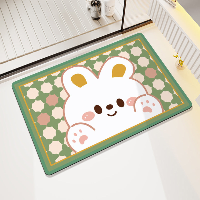 Cute Cartoon Pet-Themed Bath Mat Bowlift