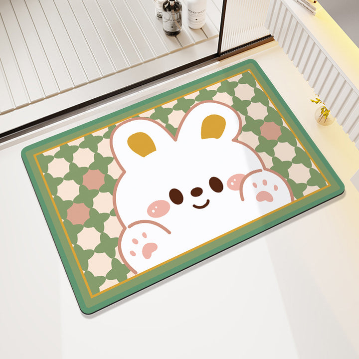 Cute Cartoon Pet-Themed Bath Mat Bowlift