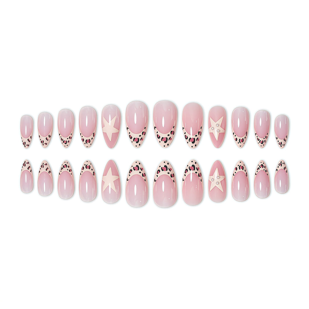 Artistic Star and Animal Print Nail Art Extensions Bowlift