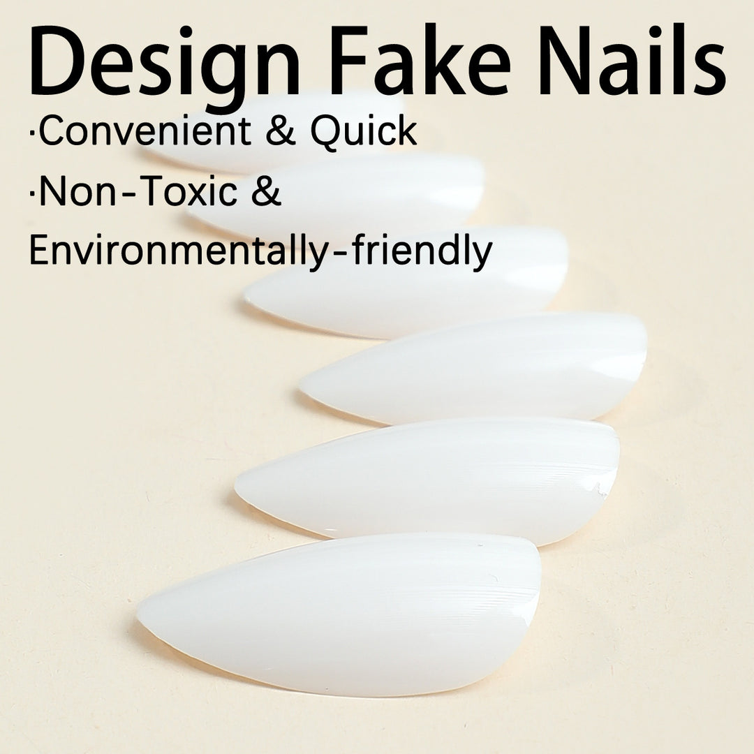 Artificial nail set with shiny finish and elegant shapes Bowlift