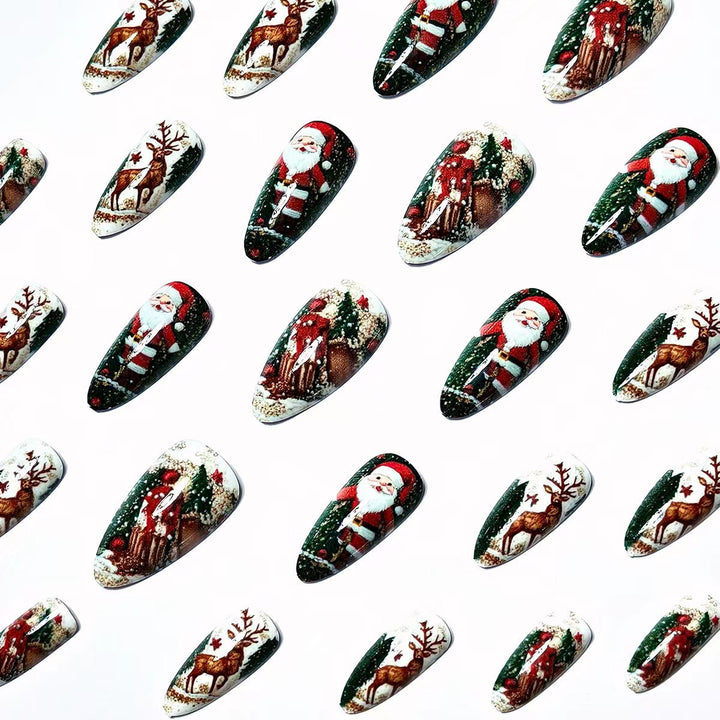 Festive Reindeer and Santa Nail Art Bowlift