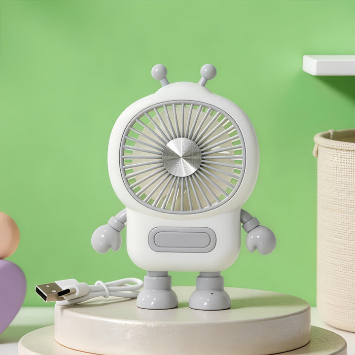 Ladies Portable Robot Fan with USB Charging Function and Flexible Design Bowlift