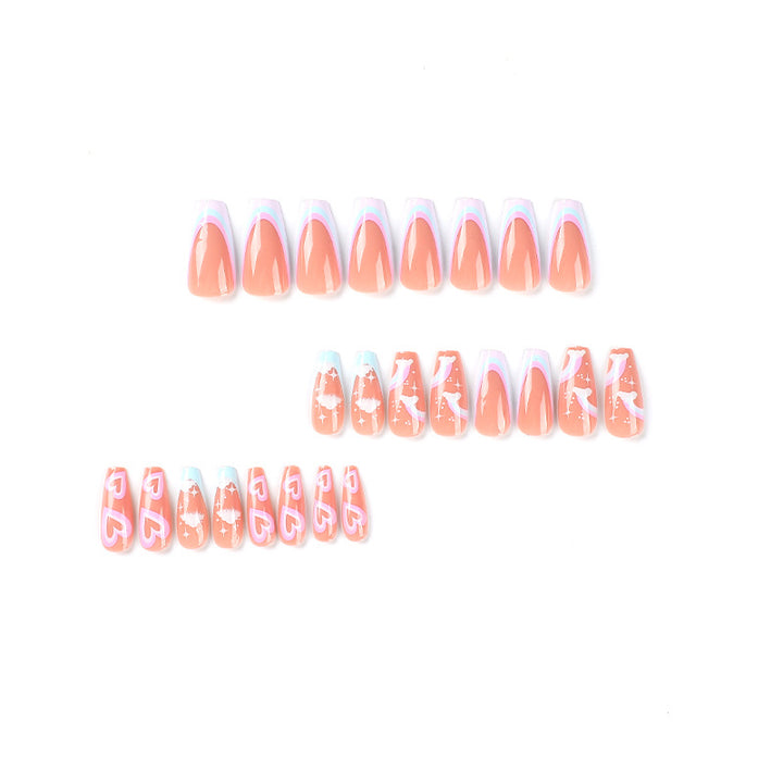 Creative Nail Art with Heart and Cloud Design Bowlift
