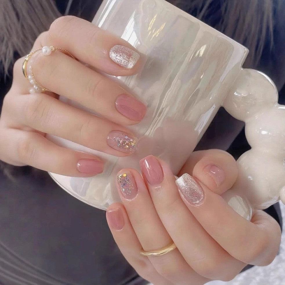 Glitter Artificial Nails Bowlift