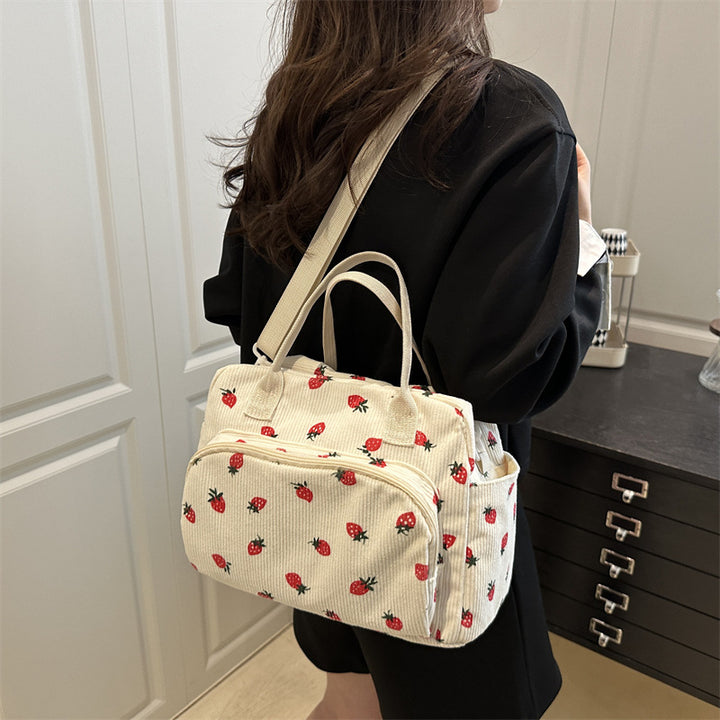 WoPlayful Strawberry Print Crossbody Bag Bowlift