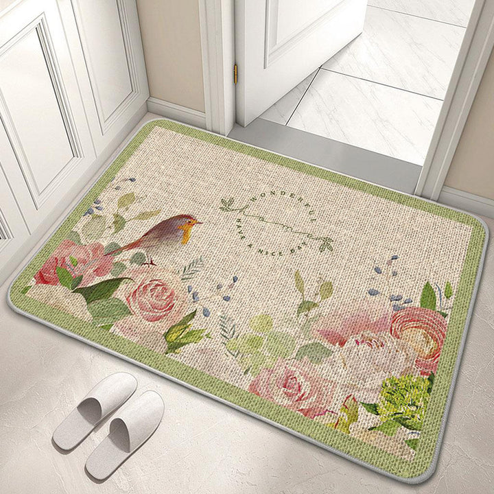 Decorative Floral Welcome Mat Bowlift