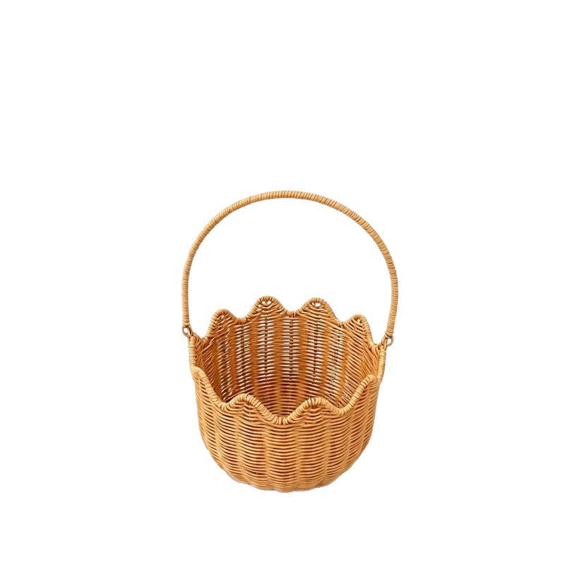 Scalloped Woven Storage Basket Bowlift