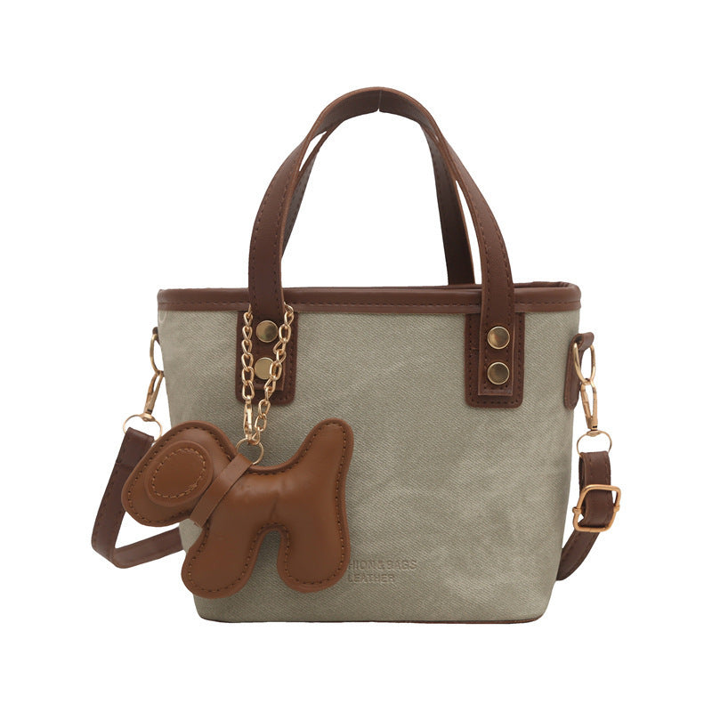 Playful Denim Mini Handheld Tote Bag Bowlift