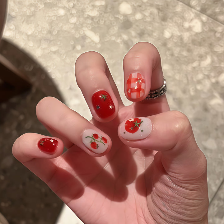 Artificial artificial nails with fruity strawberry design Bowlift