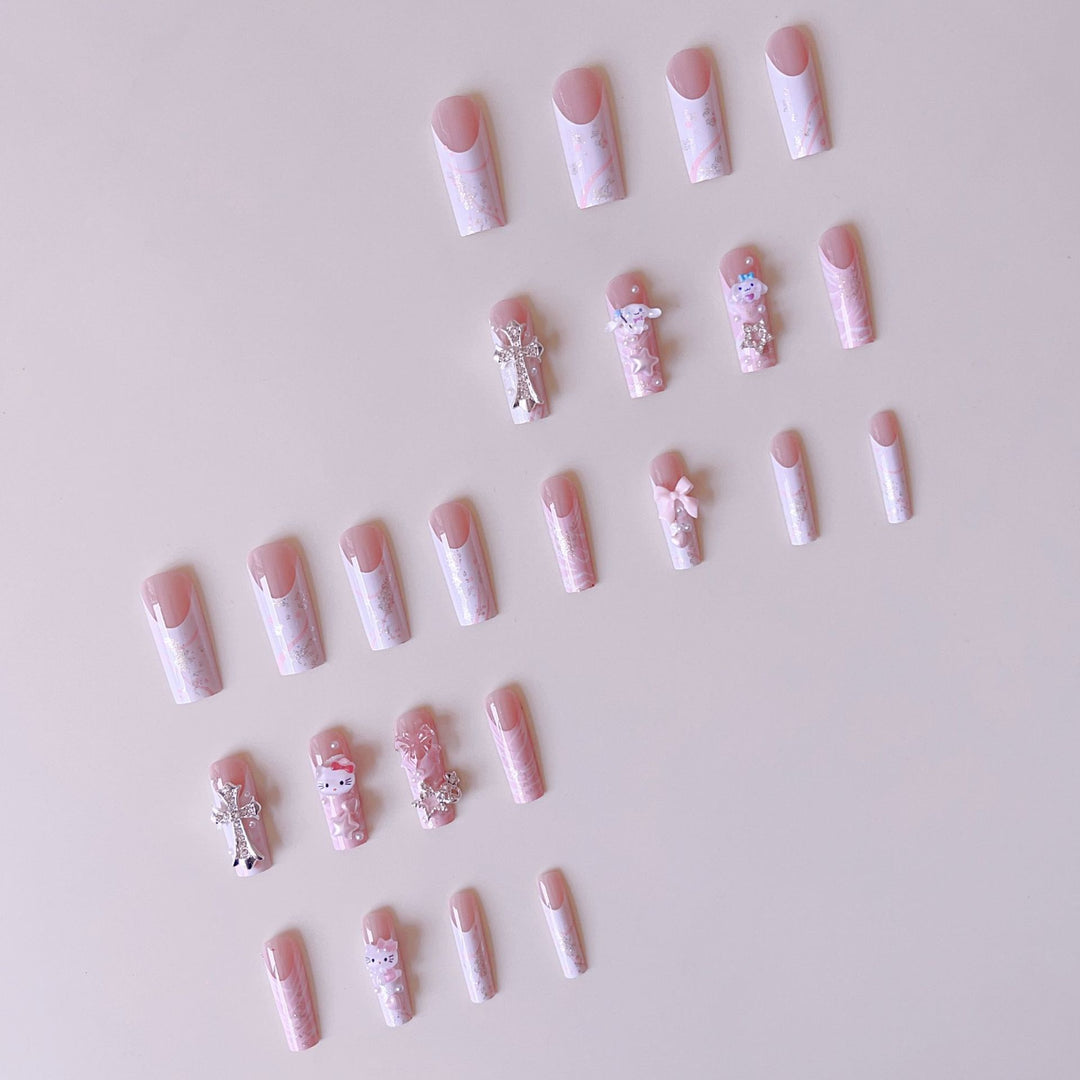 Artificial nail set with playful 3D design Bowlift