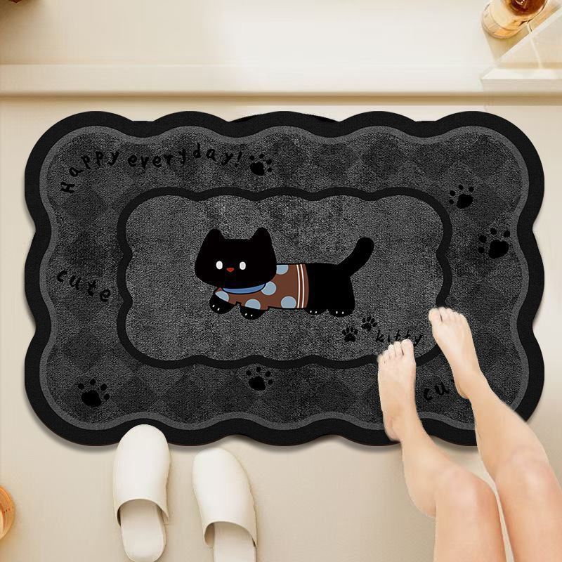 Playful Cat-Themed Bath Mat Bowlift