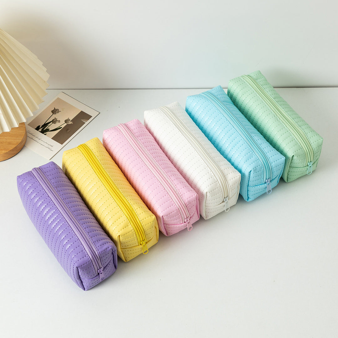 Textured Zippered Pencil Case Bowlift