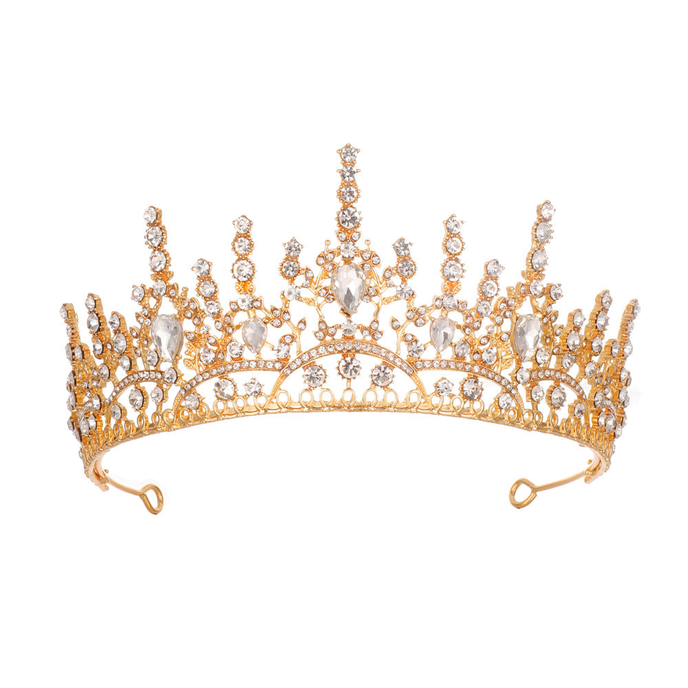 Women Elegant Crystal Tiara with Filigree Design Bowlift