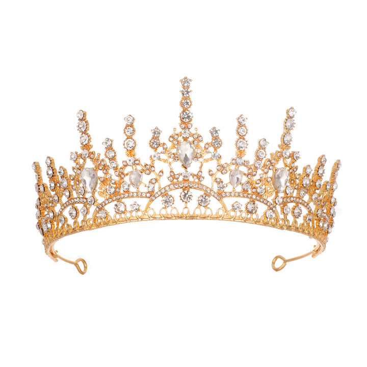 Women Elegant Crystal Tiara with Filigree Design Bowlift