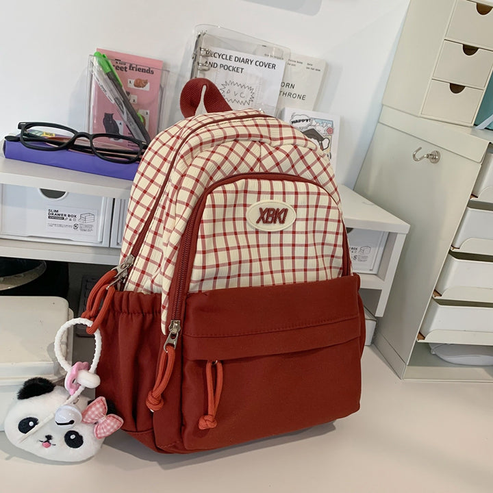 Chic Plaid Design School Backpack Bowlift