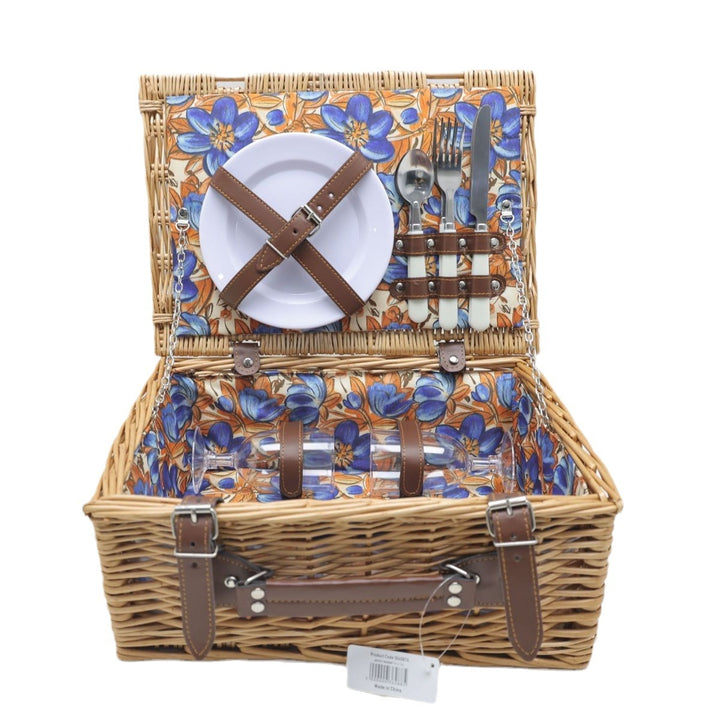 Women's versatile picnic basket with integrated dish set and insulated cooler bag Bowlift