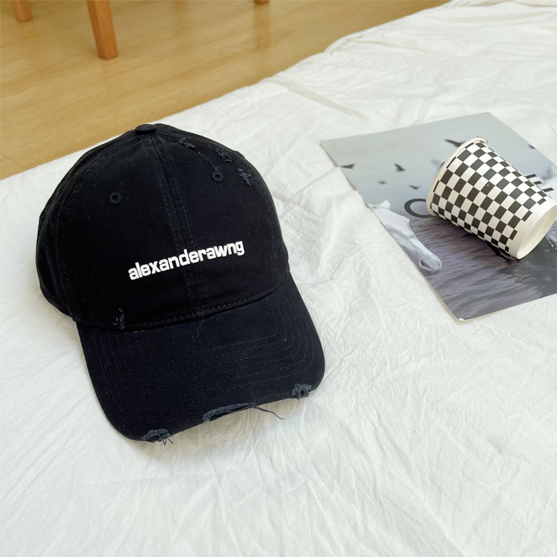 Unisex Distressed Cotton Baseball Cap Bowlift