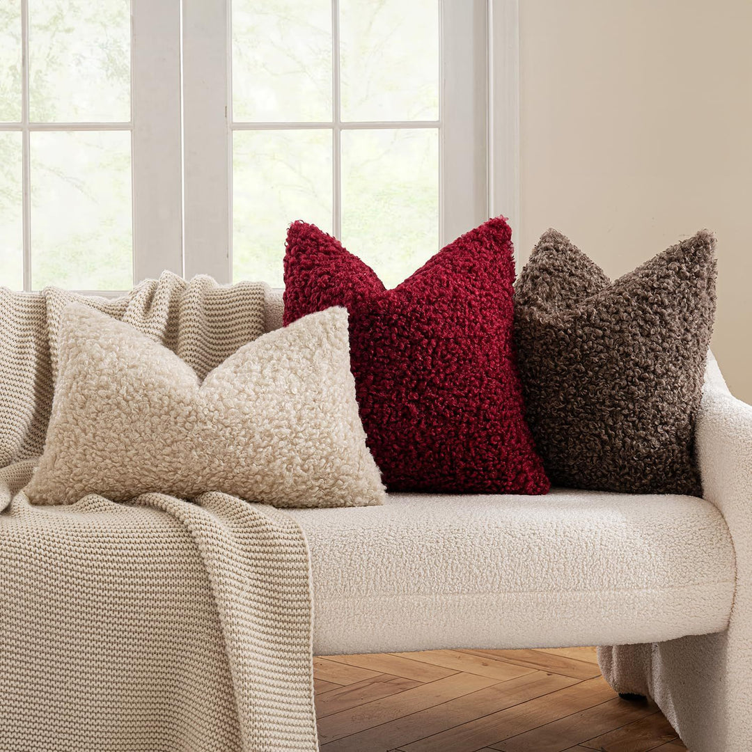 Luxury Curly Faux Shearling Decorative Throw Pillow Cover Bowlift