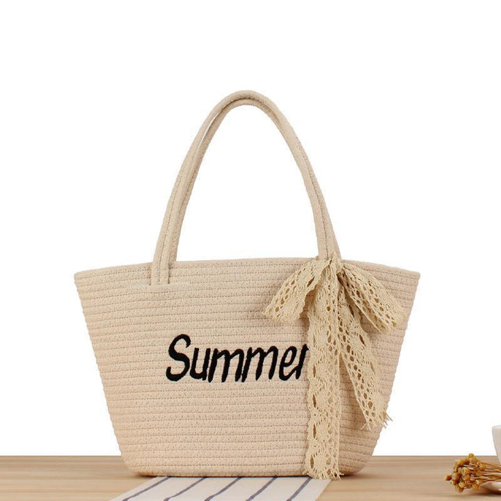 Beach bag in modern basket pattern Bowlift
