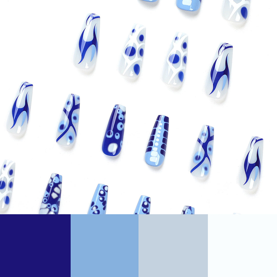 Artistic Gel Nails with Modern Color Design Bowlift