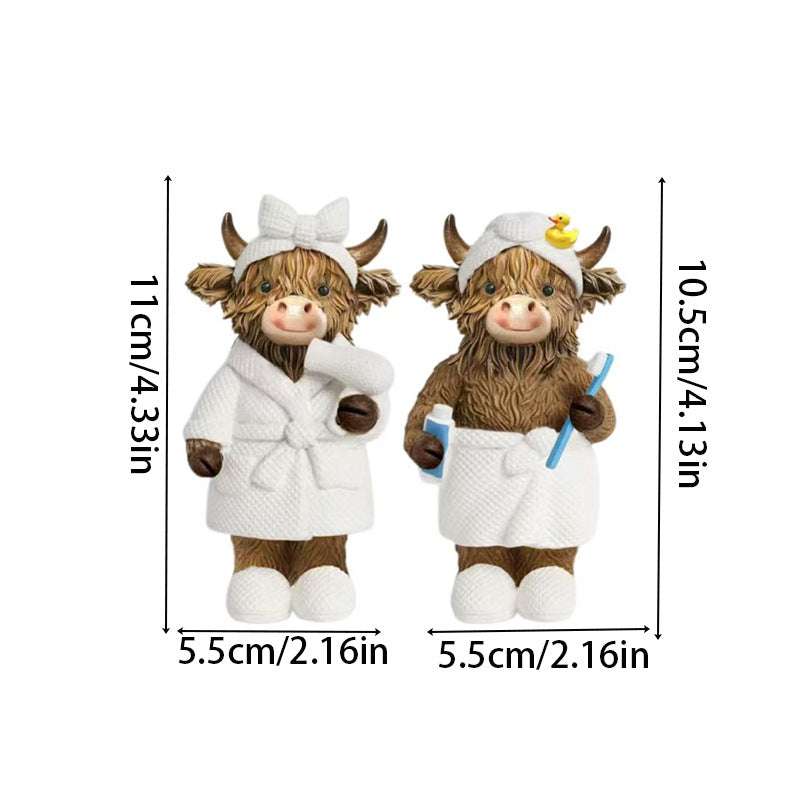 Funny Highland Cattle Bathroom Figure Bowlift