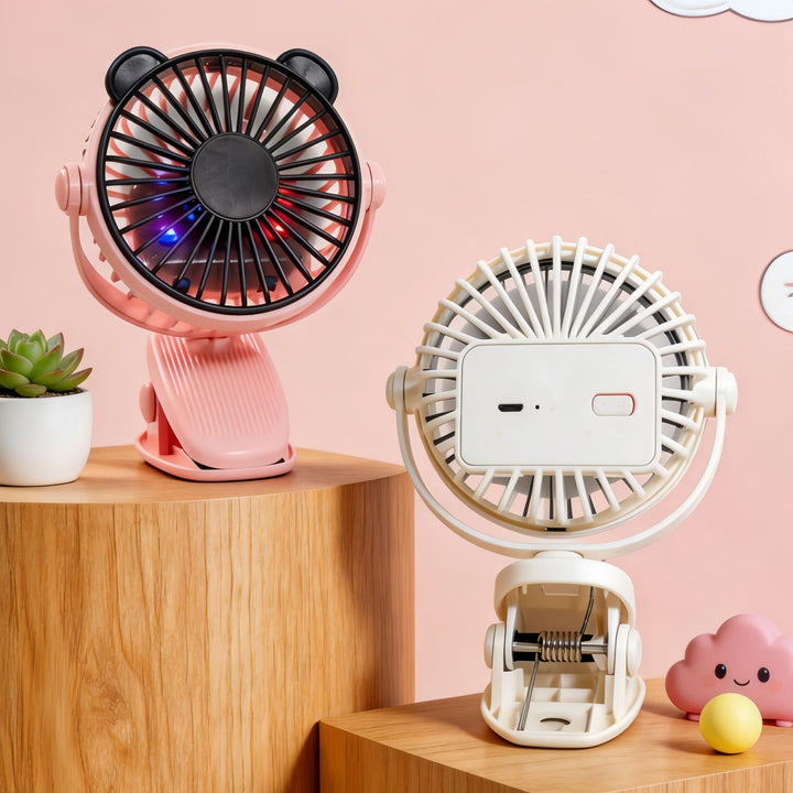 Women's portable table fan with flexible tilt and USB connection Bowlift