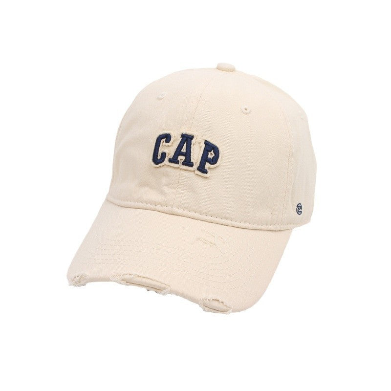 Women's Distressed Cotton Baseball Cap Bowlift