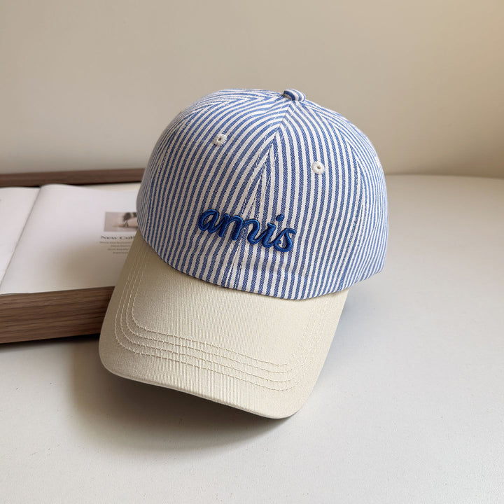 Women's Striped Cotton Baseball Cap Bowlift