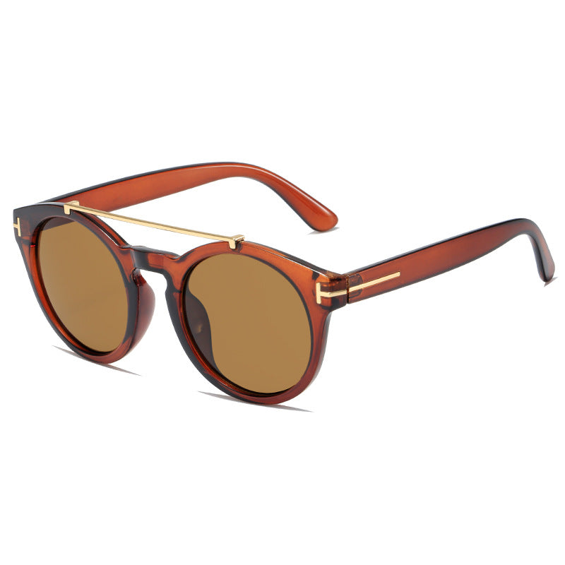 Ladies fashionable sunglasses with elegant round lenses Bowlift