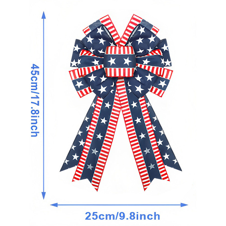 Unisex nan patriotic burlap bow with long tails for wreaths doors and patriotic home decor Bowlift