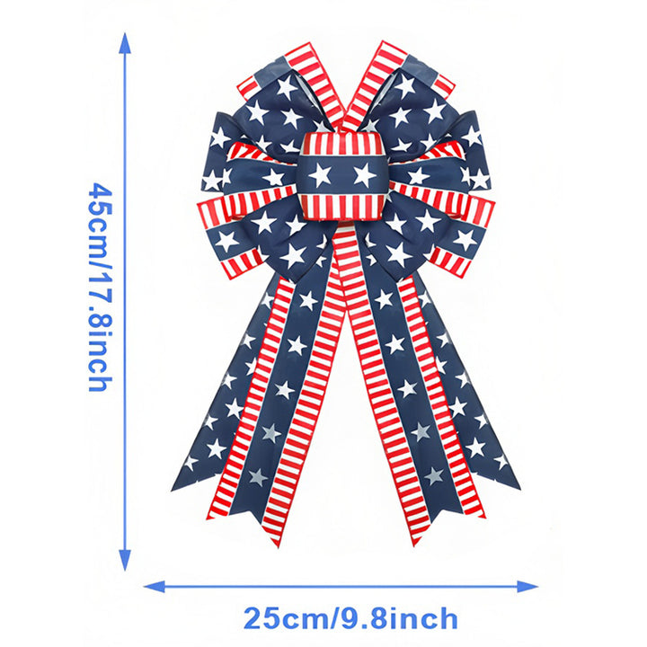 Unisex nan patriotic burlap bow with long tails for wreaths doors and patriotic home decor Bowlift