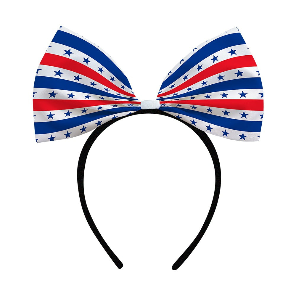 Women's decorative bow headband with oversized fabric bow and flexible headband Bowlift