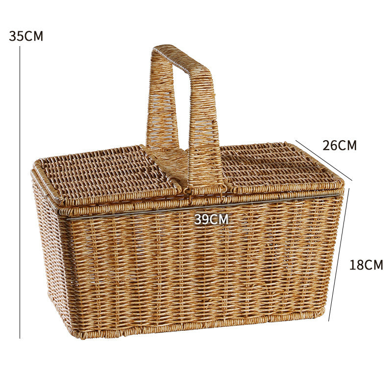 Unisex Handwoven Shopping Basket with Two Handles Bowlift