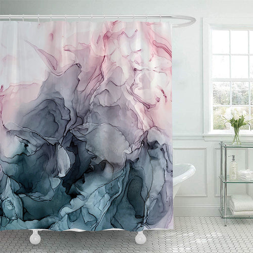Artistic Marble Print Shower Curtain Bowlift