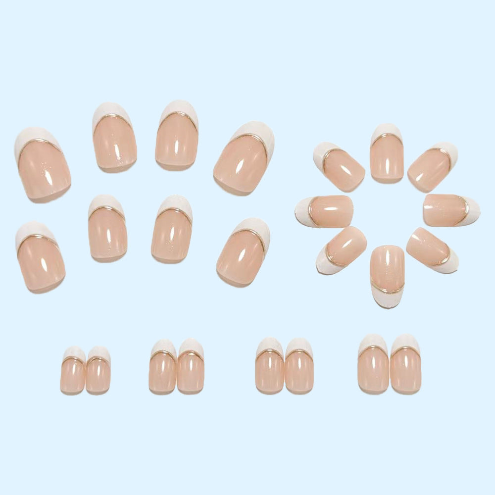 Acrylic Nail Set with Elegant French Manicure Bowlift