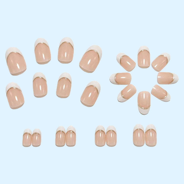 Acrylic Nail Set with Elegant French Manicure Bowlift