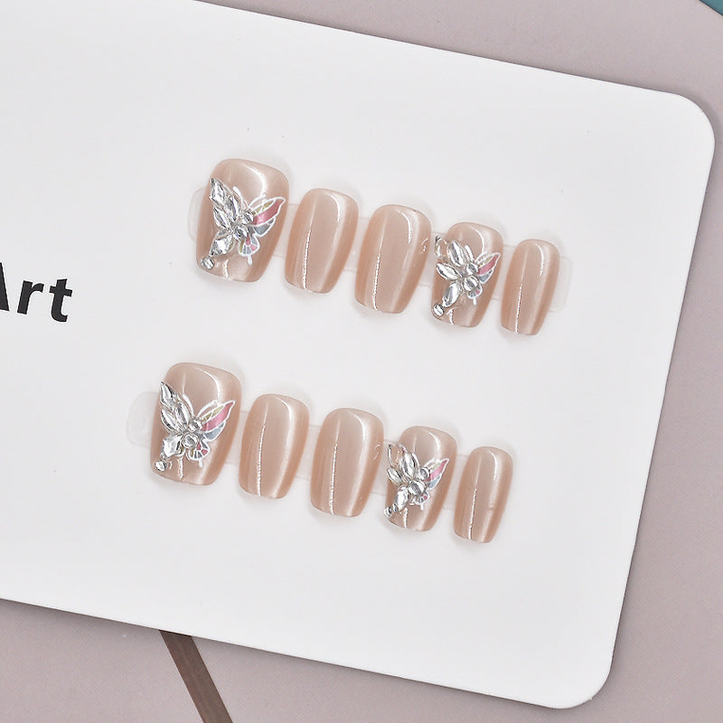Glamorous Heart-Themed Press-On Nail Set Bowlift
