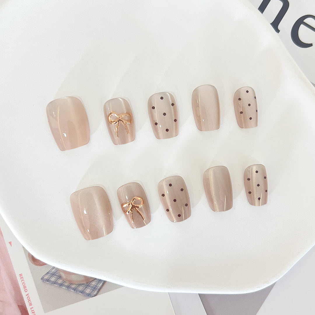 Artificial nail tips with elegant bow designs Bowlift