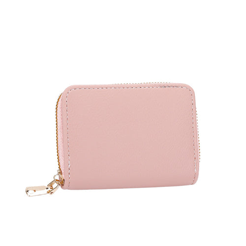 Compact Zippered Leather Wallet