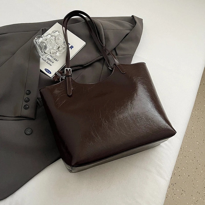 Luxurious Textured Leather Tote Bowlift