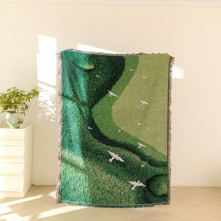Artistic Landscape Woven Throw Blanket