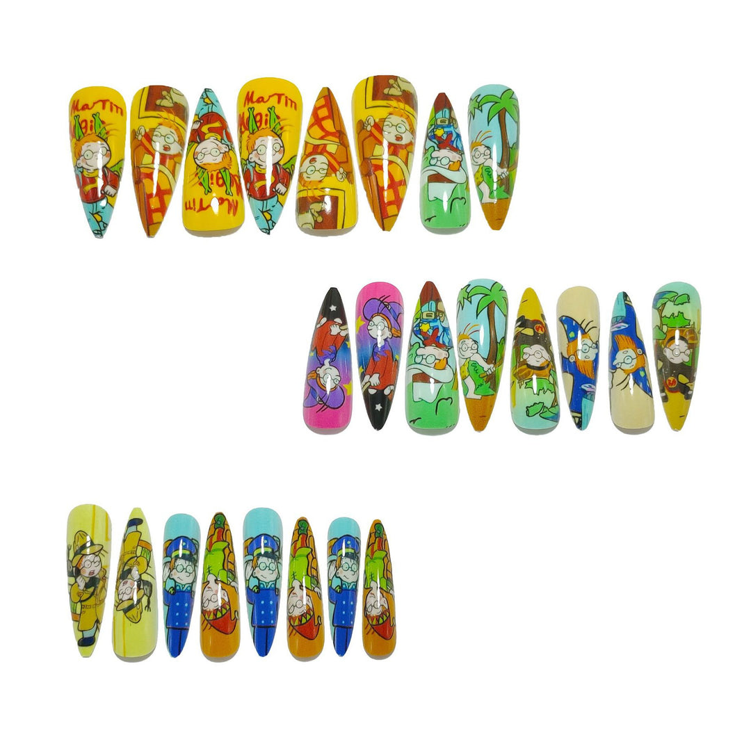 Creative Nail Art Set with Fun Cartoon Designs Bowlift