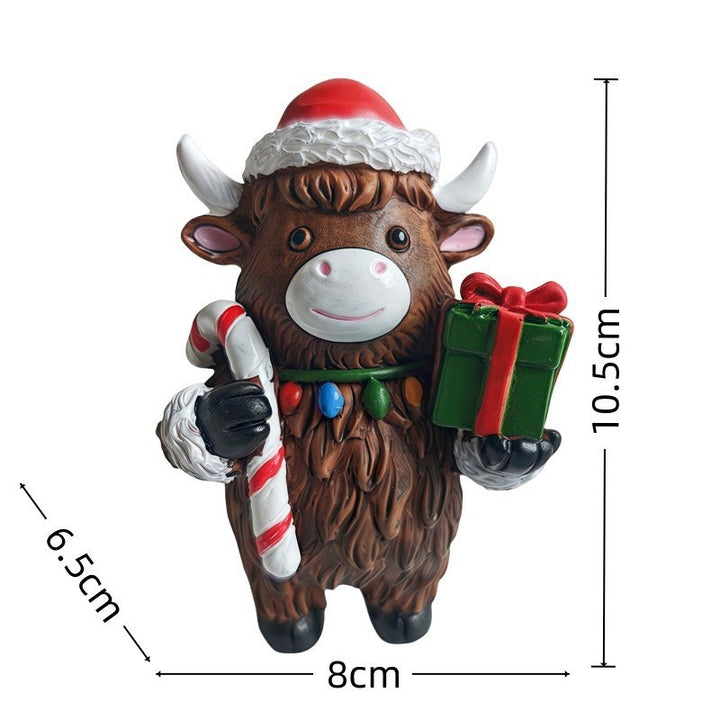 Christmas decoration figure in Highlands cattle design Bowlift
