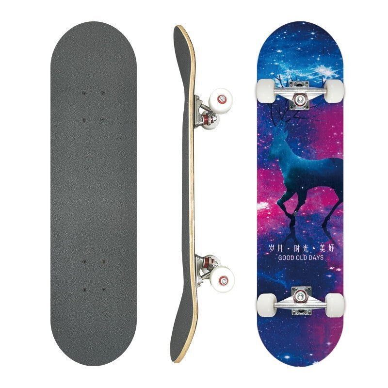 Complete Street Skateboard with Maple Deck Concave and Durable PU Wheels Bowlift