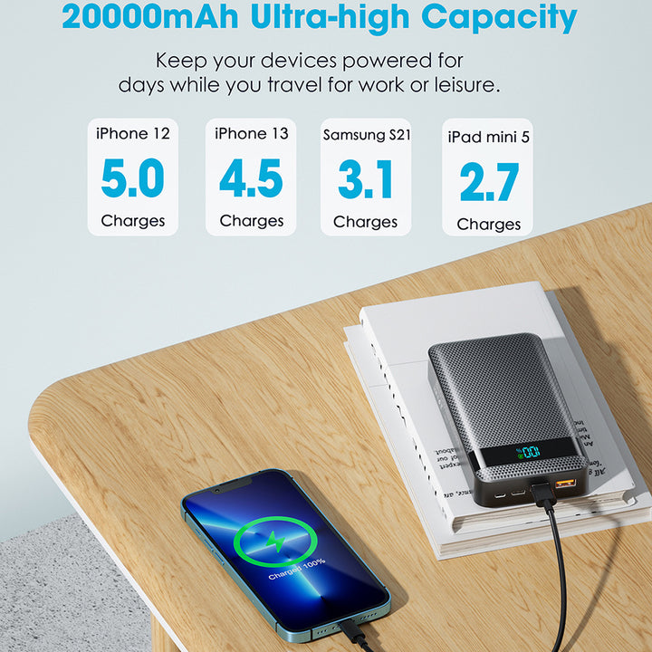 High-performance power bank with digital display and fast charging function Bowlift