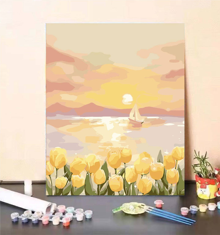 DIY Landscape Paint by Numbers Art Kit Bowlift