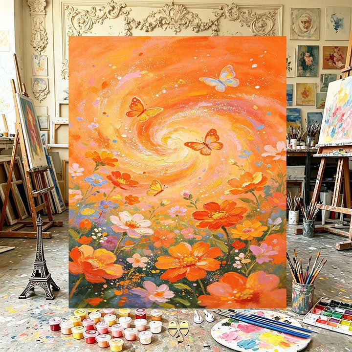 Vibrant Floral Swirl Canvas Art Bowlift